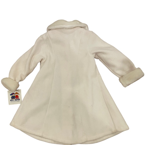 Pete’s Partner Good Lad Ivory-Colored Fleece Girl’s Coat with Pink Roses, Size 3 - Picture 3 of 10